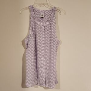 CAbi Light Purple Patterned Sleeveless Blouse
